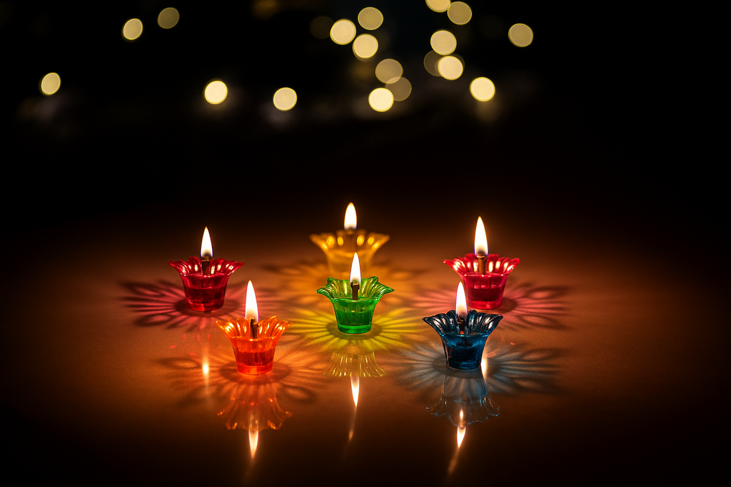 3D REFLECTIVE DIYA SET- FESTIVAL DIWALI DECOR