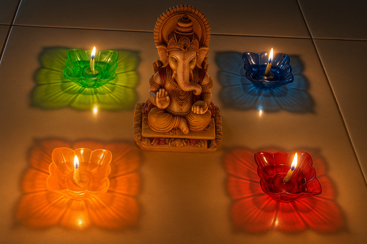 3D REFLECTIVE DIYA SET- FESTIVAL DIWALI DECOR