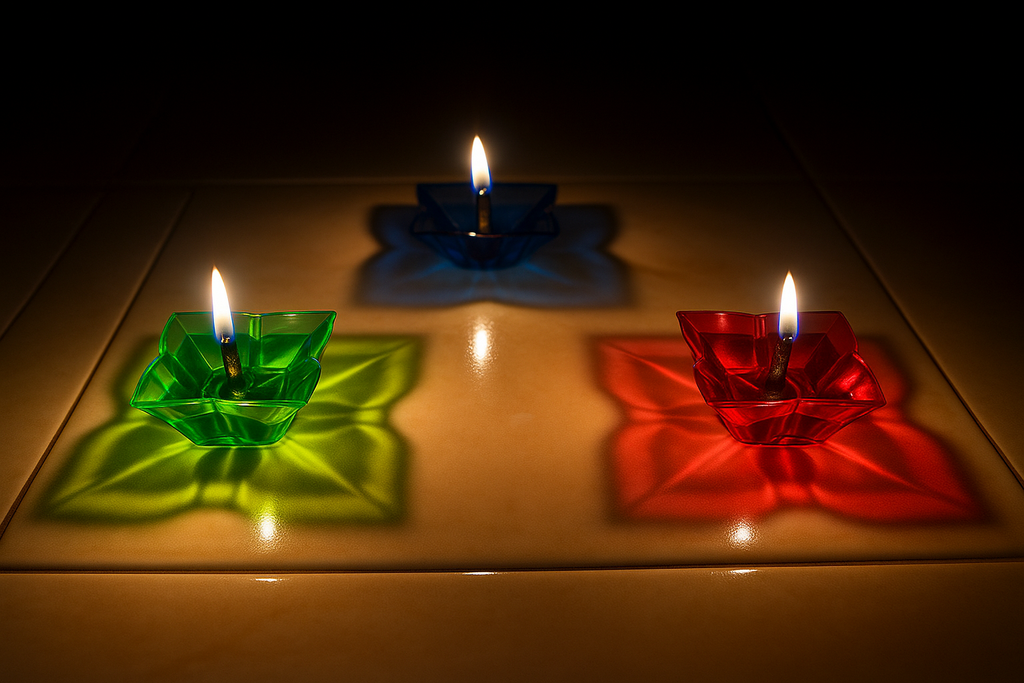 3D REFLECTIVE DIYA SET- FESTIVAL DIWALI DECOR