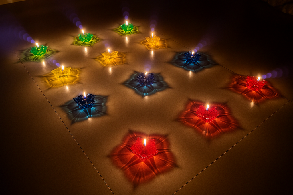3D REFLECTIVE DIYA SET- FESTIVAL DIWALI DECOR