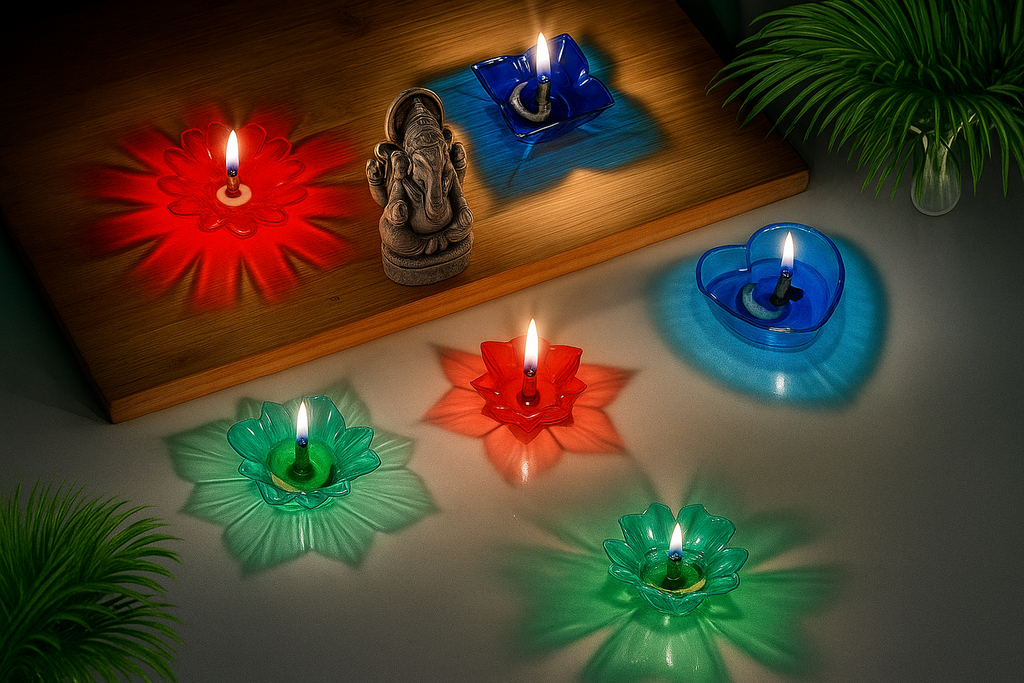 3D REFLECTIVE DIYA SET- FESTIVAL DIWALI DECOR